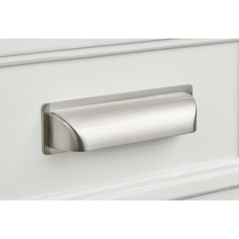 Commode blanche à tiroir avec miroir de paysage gris, Blanc / Gris