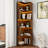 Corner Book Shelf - 5 Tier Corner Bookshelf  Bookcase With Baffle, Freestanding L Shaped Display Shelf Stand For Home Office, Living Room, Bedroom, Kitchen