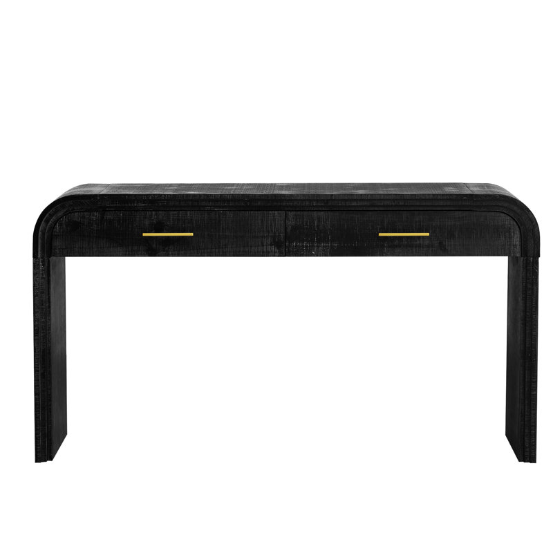 Console pour divers usages noir antique avec rangement de tiroir et structure stable