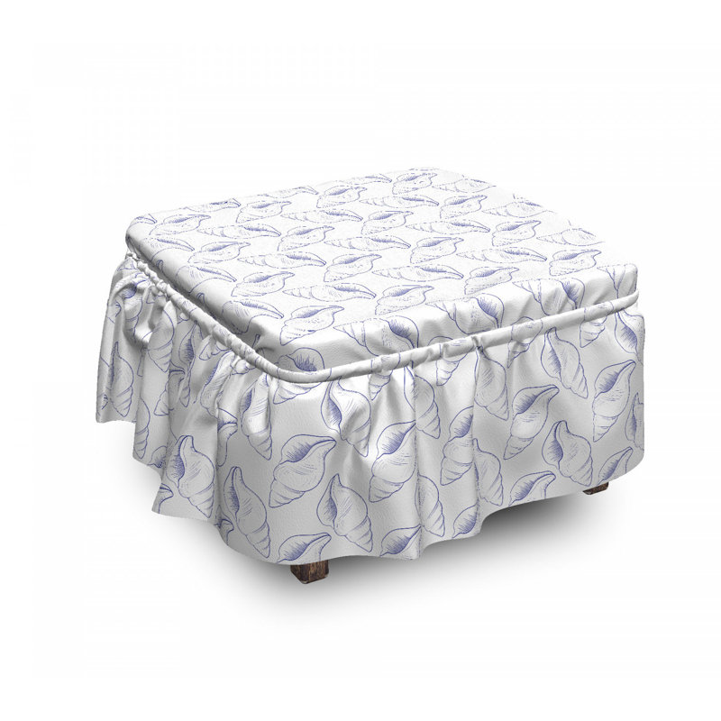 Housse pour repose-pieds marine douce tons coquillage