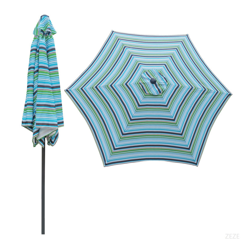 9FT UMBRELLA Blue Stripes, Blue Striped