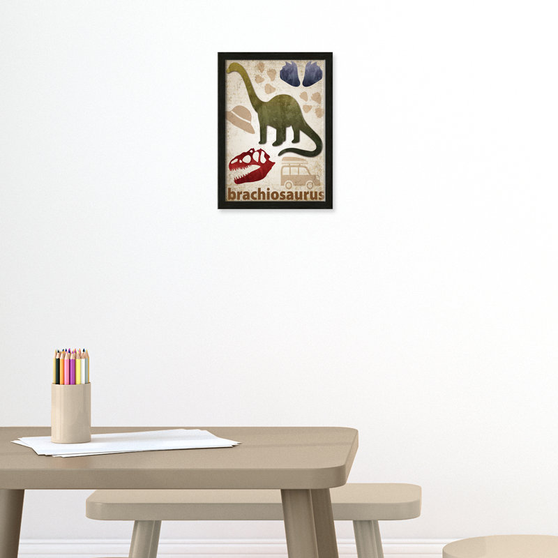 Adhésif décoratif dinosaures-03 ', H 15 po x l 11 po x P 1,1875 po, Encadré de boîte à grain de bois noir
