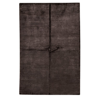 Hand Knotted Area Rug in Dark Brown