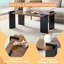 Table basse en noyer et panneau de fibres à densité moyenne pour salon minimaliste, 31,5 po x 31,5 po x 16,6 po, facile à assembler