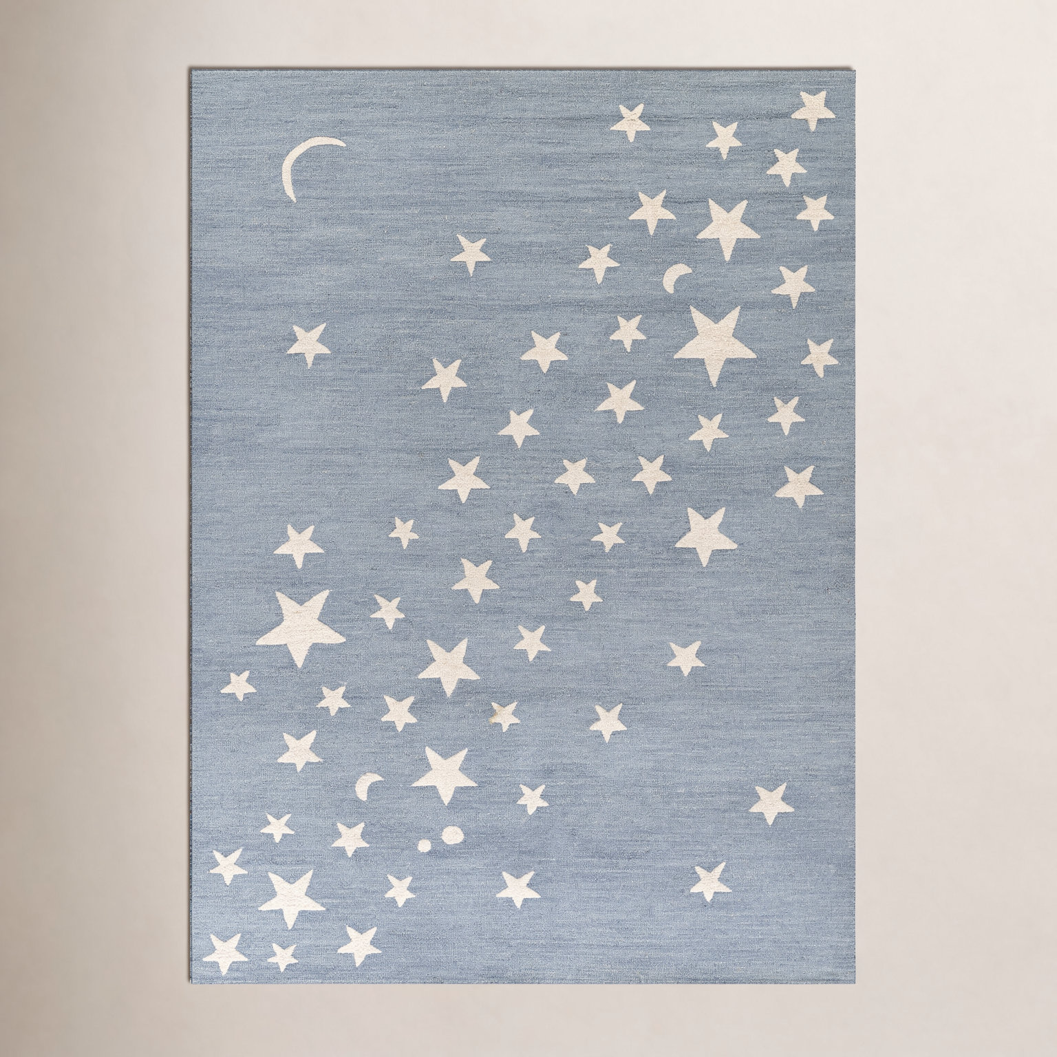 Lola Blue Moon Star Hand-Tufted Wool Rug, Rectangle 8'10" x 11'10"