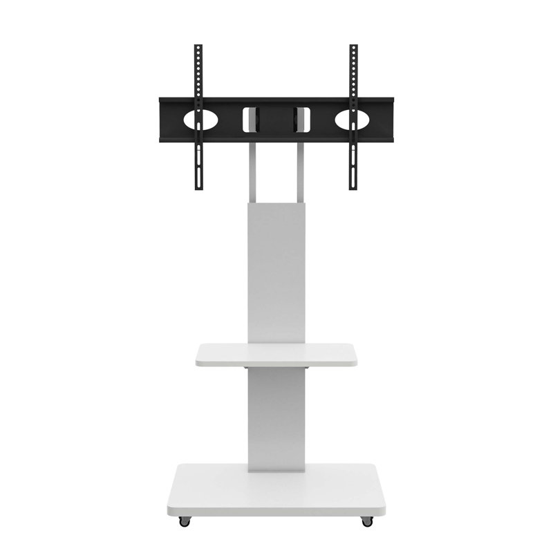 Meuble télé avec tablette, bureaux, chariot de télé mobile pour 32 à 75 pouces, support de plancher avec roulettes verrouillables