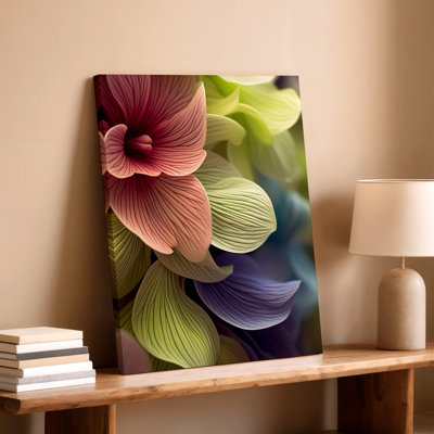 Abstrait pétales floraux pastel botanique moderne, reproduction d'art sur toile, abstrait botanique floral moderne pour salon, chambre, bureau, couloir, galerie, décoration murale