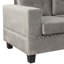 Canapé modulaire moderne en L avec repose-pieds de rangement et méridienne réversible, comprenant 2 coussins et porte-gobelets pour le salon, gris