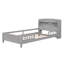 Lit plateforme simple gris antique avec fabrication en bois, DEL intégrée, tête de lit avec rangement et garde-corps-1283285405-1283285395
