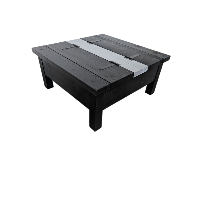 Handcrafted Solid Wood Coffee Table with Double Lid