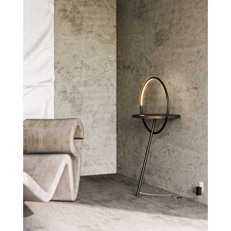 Maya 37.13'' Powder Coated LED Tray Table Floor Lamp