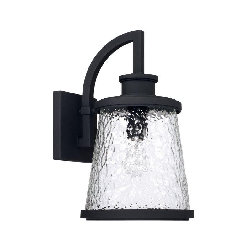 Lanterne murale d'extérieur Borel, 13,75" H x 8" lx 10" P, Noir