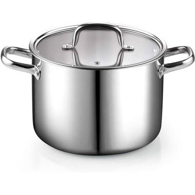Cook N Home Stockpot Sauce Pot Induction Pot With Lid Professional  Stainless Steel 8 Quart