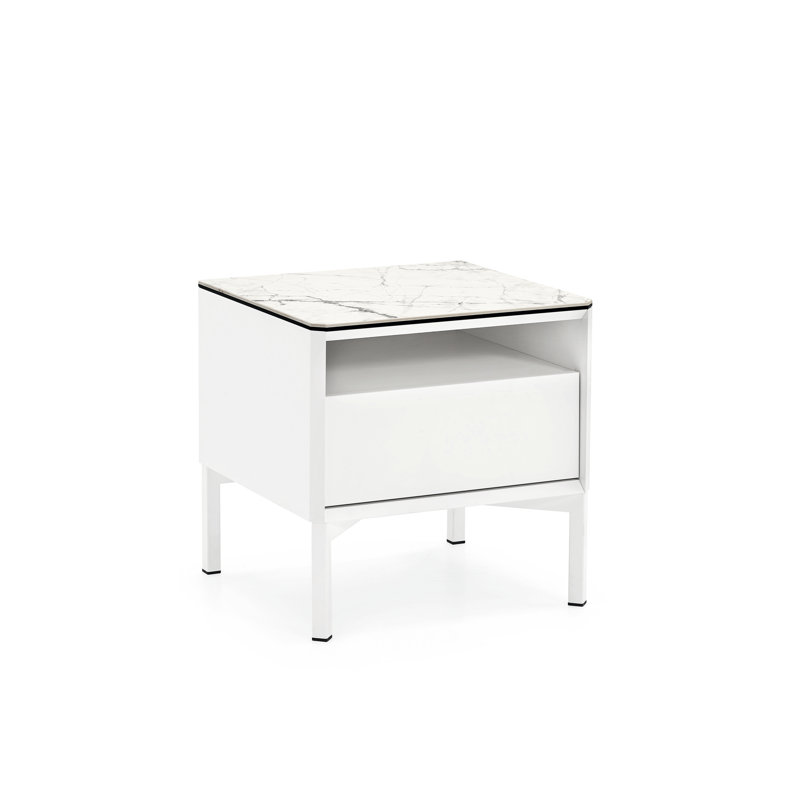 York Nightstand with 1 Drawer and Open Compartment