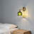 1-light Brass Wall Lamp Green Glass Wall Lightning Living Room