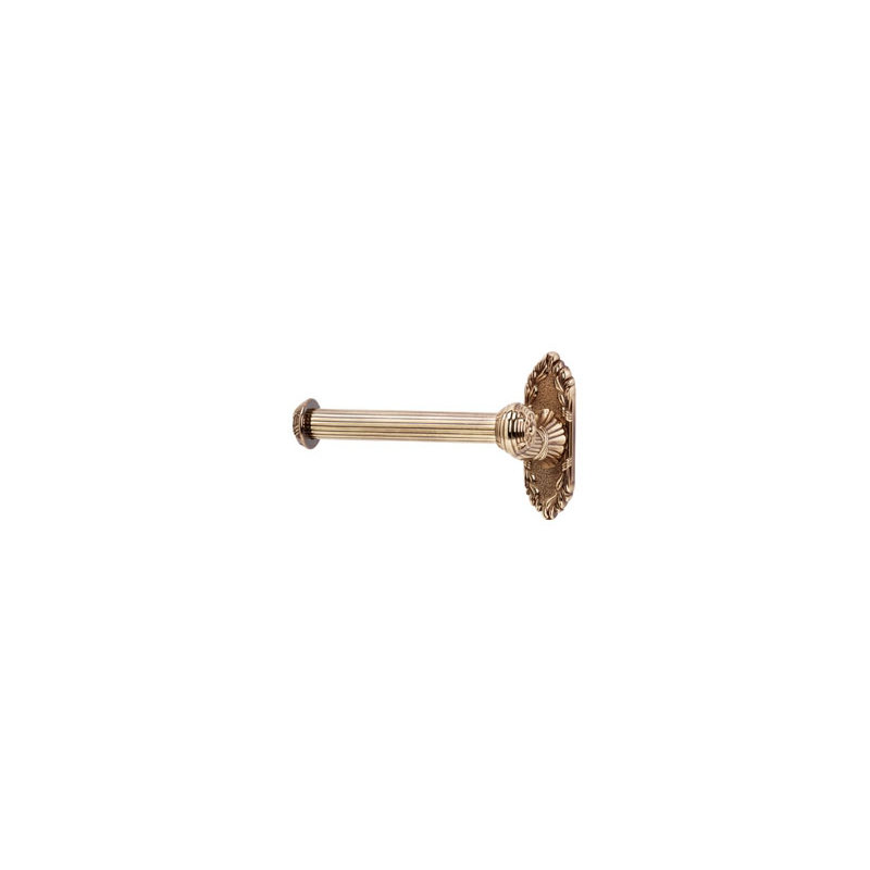 Ribbon and Reed Wall Mounted Single Post Toilet Paper Holder with Brass Construction, Polished Antique