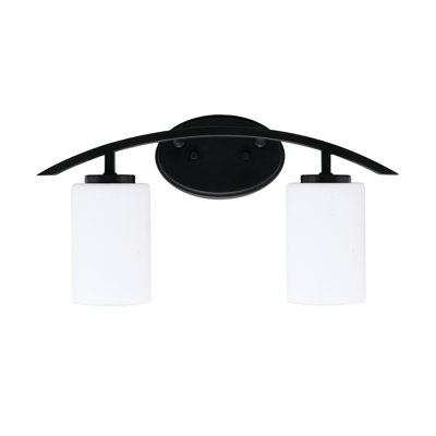 Kurve 2 Light Bath Bar With 4" White Muslin Glass