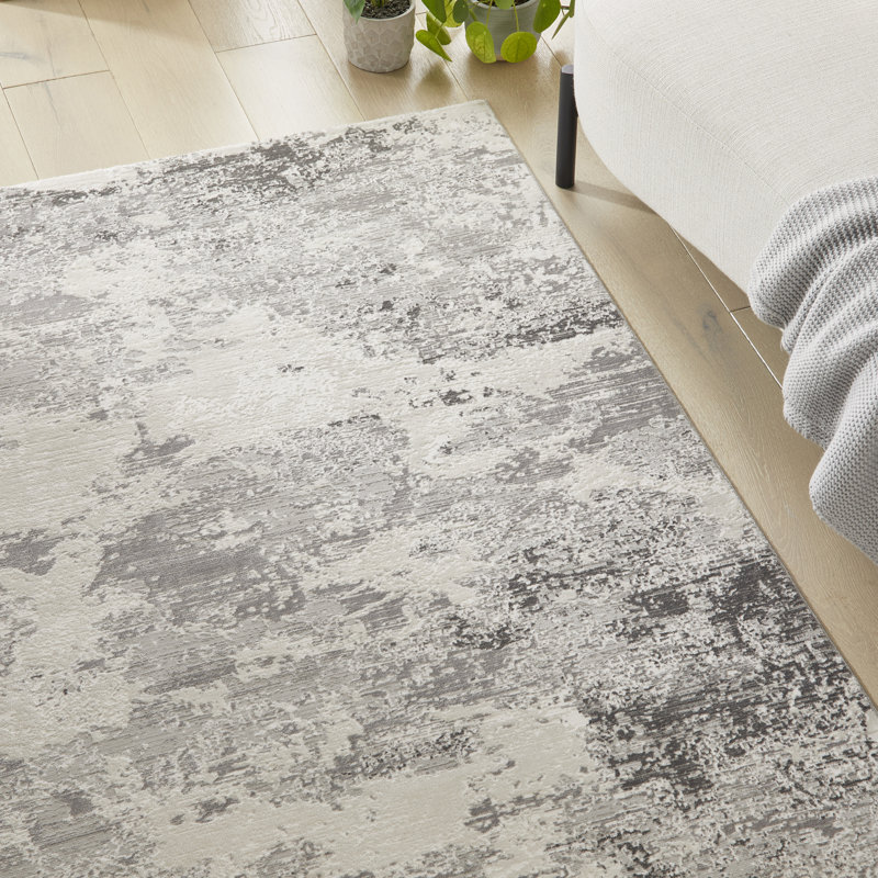 Abstract Grey Area Rug, Rectangle 240 x 300 cm