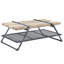 Table basse rustique avec couleurs chêne et gris sable - Structure, bois composite pour le décor de la maison, plateau en métal