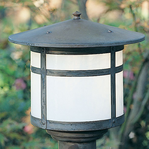 Tête de lanterne 1 lumière Arinze, H 11,88 po x l 11 po, Vert-de-gris patine, Brouillard pluvieux