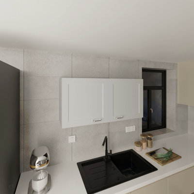 Armoire murale, 2 portes, blanc