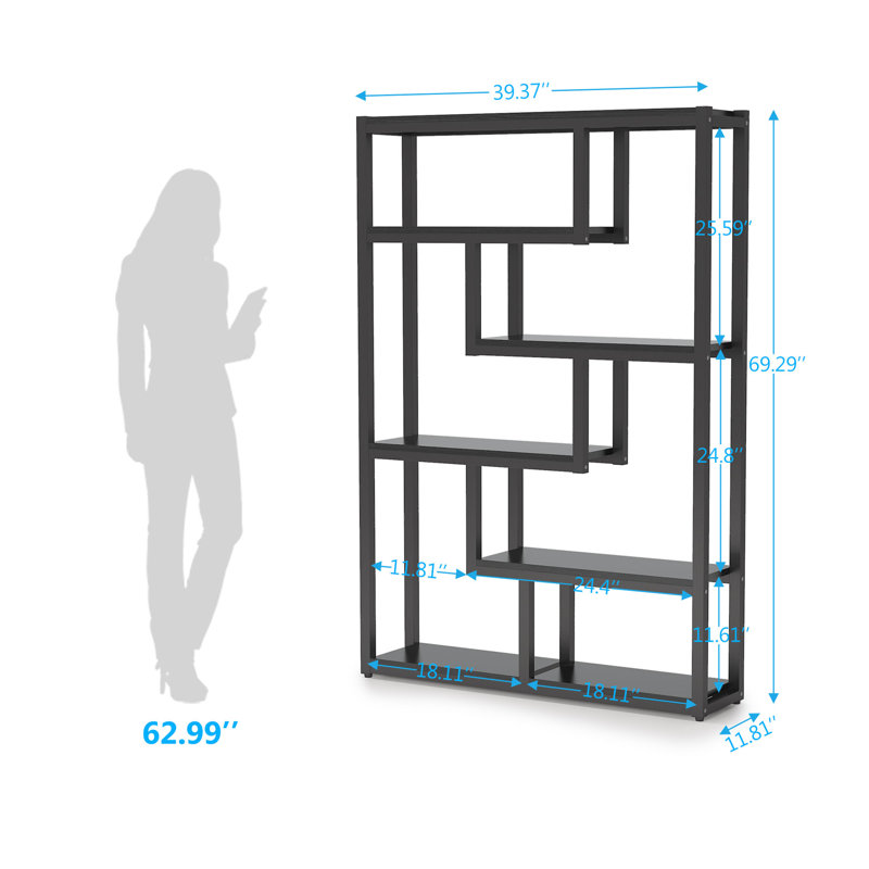 Elex Geometric Bookcase, Black