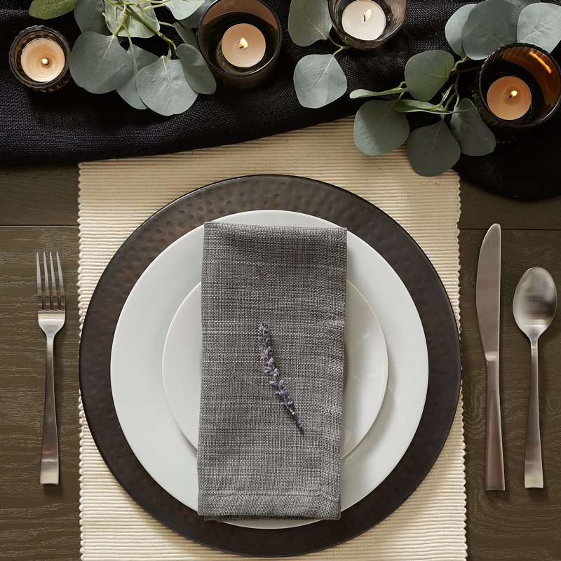 Polyester Square Napkin, Gray