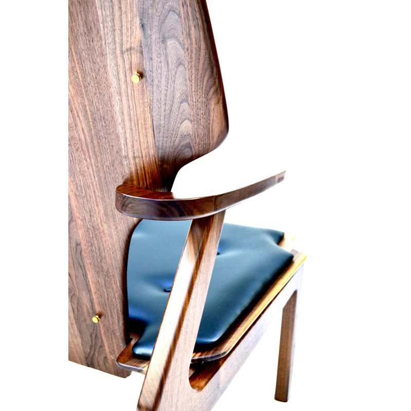 London Leather Tufted Armchair, Walnut