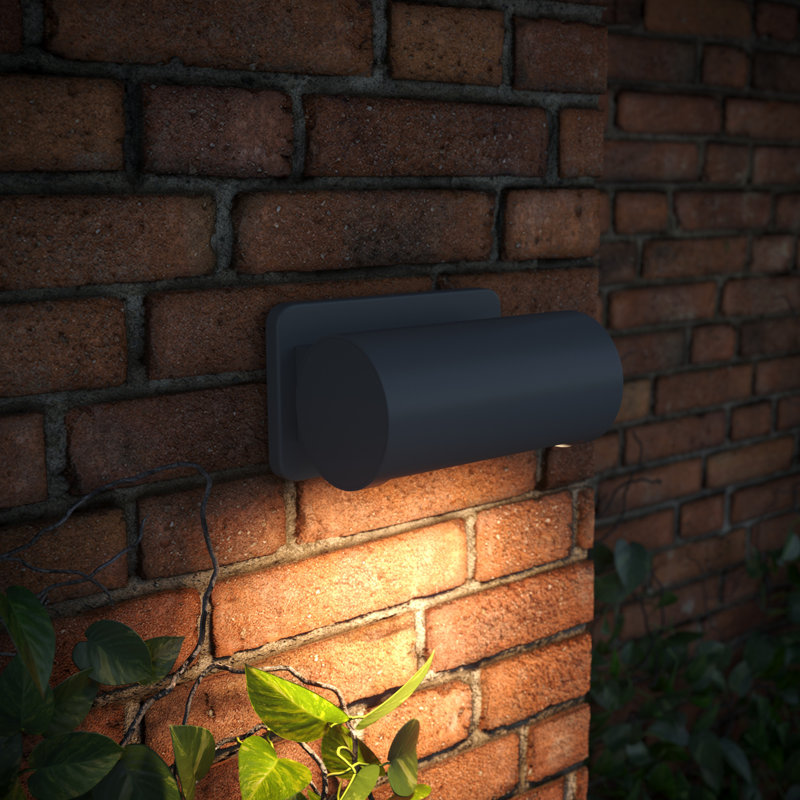 Bayyinahi 120 Volt Aluminum LED Wall Light - Weatherproof Lighting For Outdoor Spaces, Dark Gray