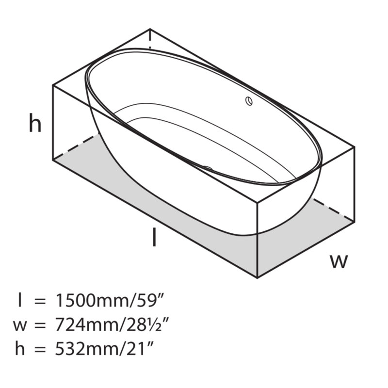 Barcelona 59" x 28.5" Freestanding Soaking Bathtub with Void, Matte White