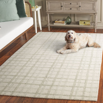 Ilyaas Hand-Tufted Wool and Cotton Plaid Rug