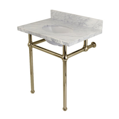 Kingston Brass Templeton 30-Inch Vanity Top with Brass Legs (8-Inch, 3-Hole)