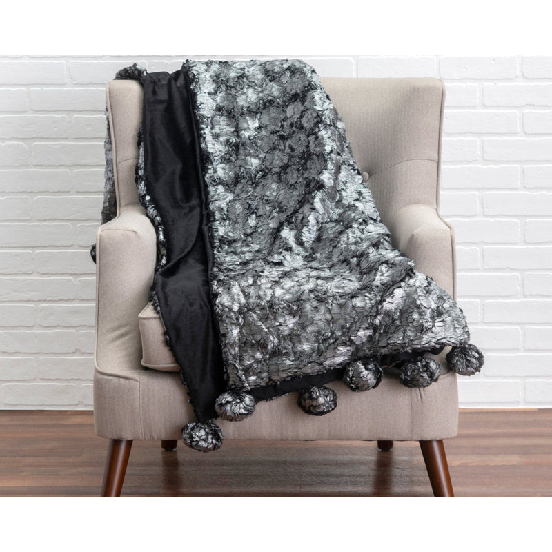 Jeté en fausse fourrure argentée Cloud9 Design, Argent