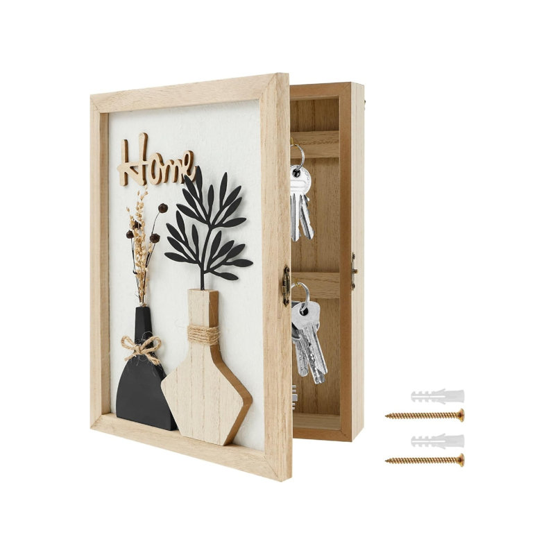Wood Wall Organizer with Wall Baskets