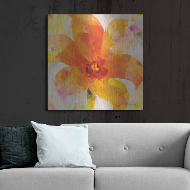 Art mural en métal Red Barrel Studio «Bright Tulips 2» par Albena Hristova, 36 po x 36 po