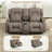 Loveseat Recliner with Storage Center Console, Manual Double Reclining Sofa with Pockets, Cup Holders, Pillows-946810073