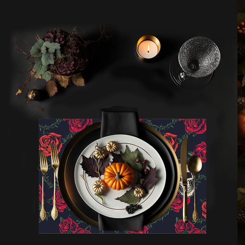Ensemble de napperons de table en papier pour salle à manger de Halloween
