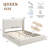 Noir Upholstered Wingback Bed, Queen