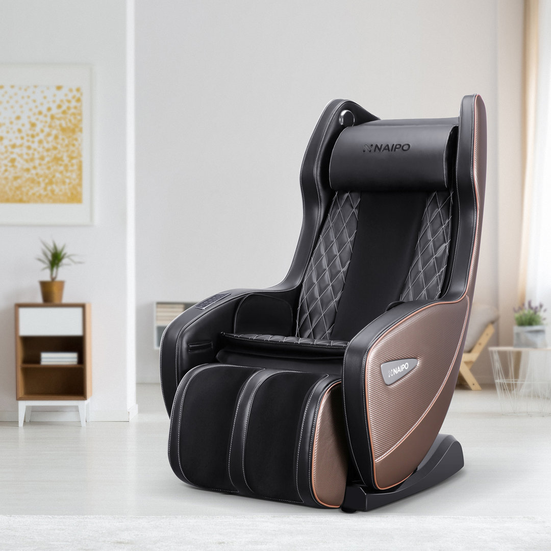 NAIPO Massagesessel, Wärmefunktion, bluetooth, space-saving, Design Award, Schwarz Brau