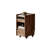 Modern Minimalist Walnut-Coloured Pine Sofa Side Table with Casters