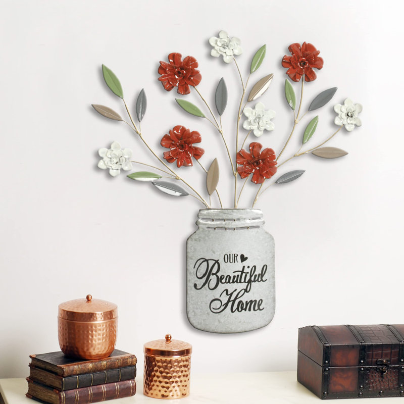 Vase dimensionnel en métal Hosley®, Rouge