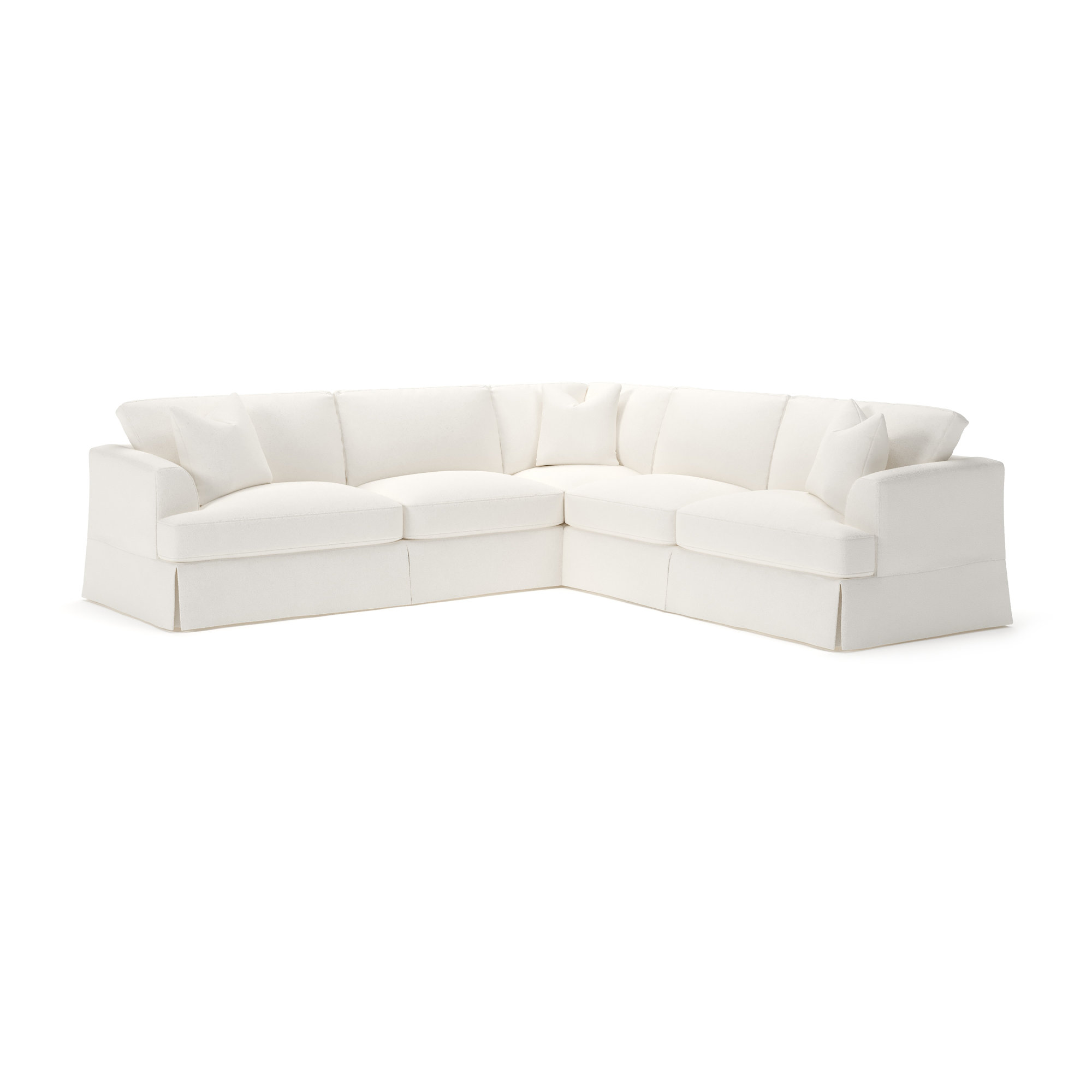 Lucia 4 - Piece Slipcovered L-Sectional, Apollo Alpaca Boucle, Right Hand Facing