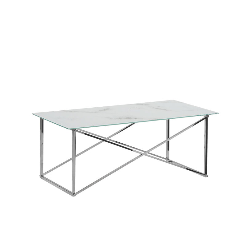 Nora Cross Legs Coffee Table, Silver