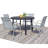 5-Piece Outdoor Dining Set, Round Metal Table With 4 Beige Chairs, Black Patio Table With Umbrella Hole For Garden, Yard, Patio-382828