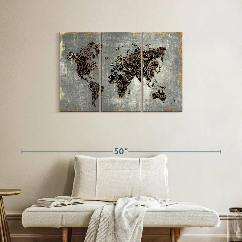 Carte du monde Aliaz, H 24 po x l 38 po