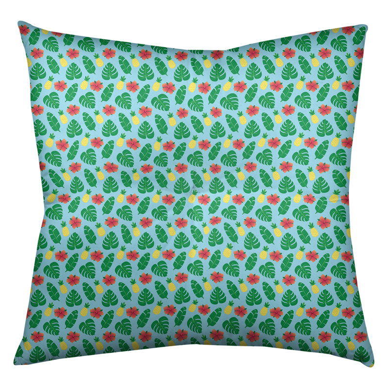 Coussin de sol tropical Katelyn Elizabeth, 26 po x 26 po, Bleu