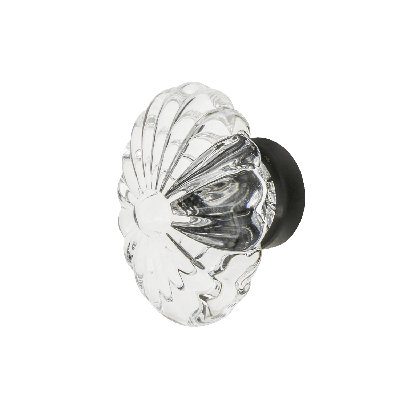 Oval Fluted Crystal 1 3/4" Cabinet Knob