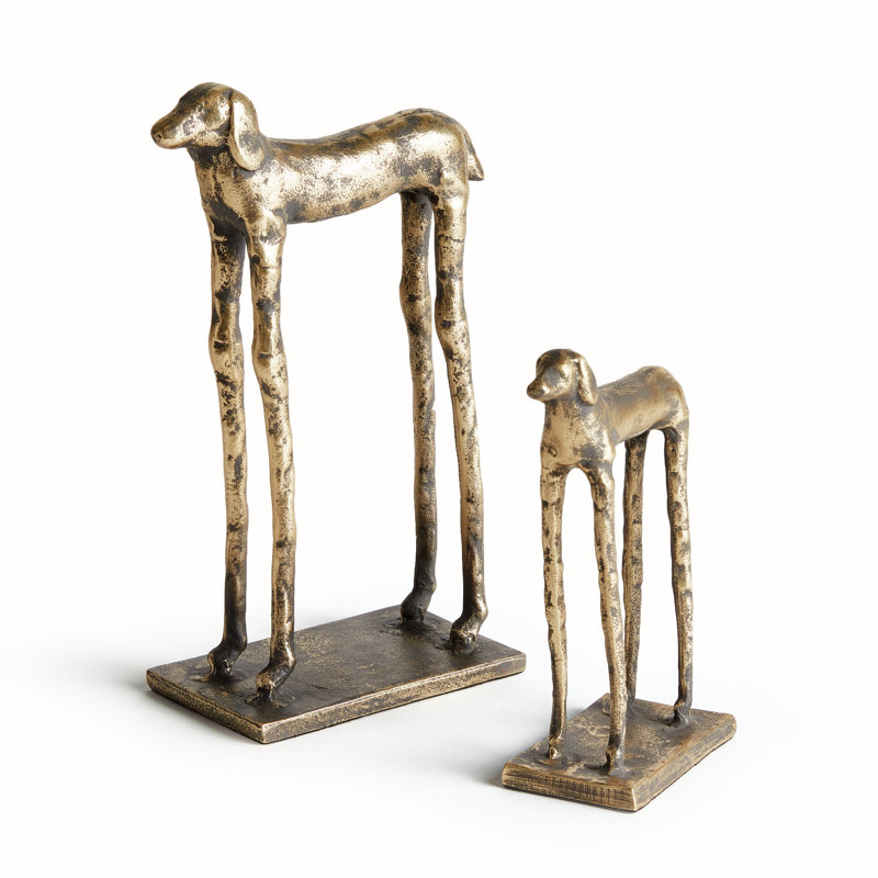 Two Hounds Set Of 2, Gold