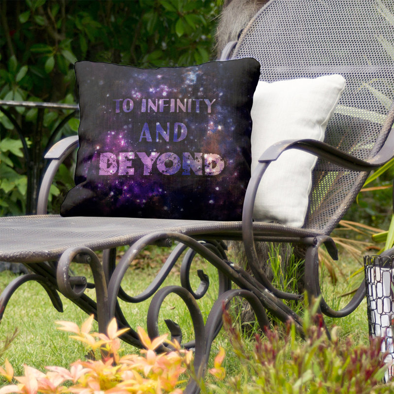 Outdoor Reversible Throw Pillow, 16" x 16", Black
