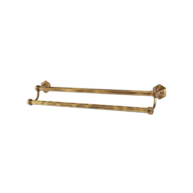 Porte-serviettes mural double Nicole, Chrome poli, L 32,5 po x P 6 po